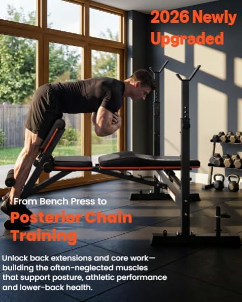 1870LBS Foldable Olympic Weight Bench with Roman Chair