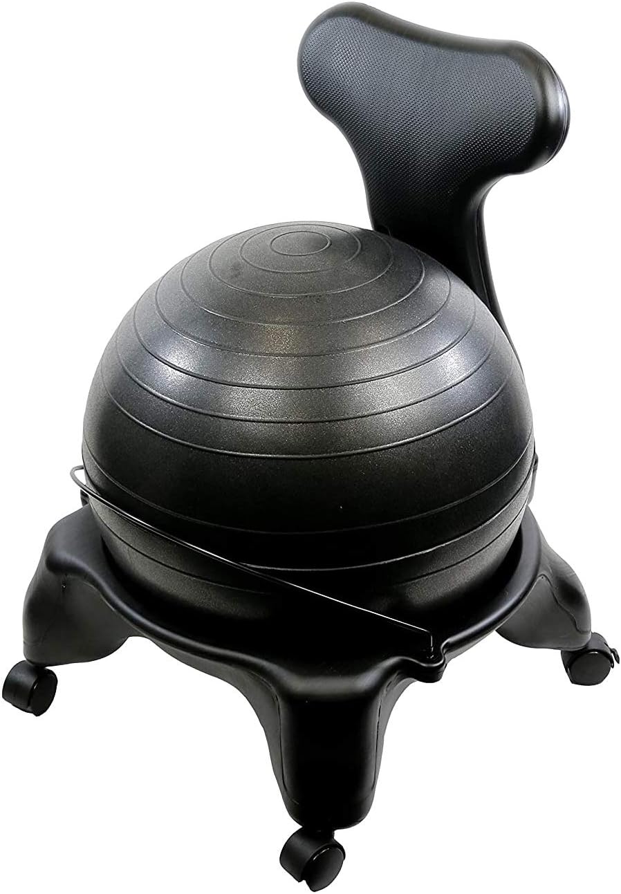 Black Inflatable Kids Exercise Ball Chair