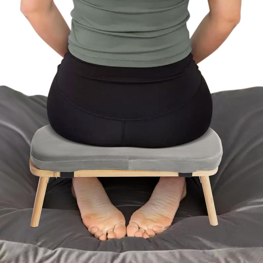 Foldable Bamboo Cushioned Meditation Bench