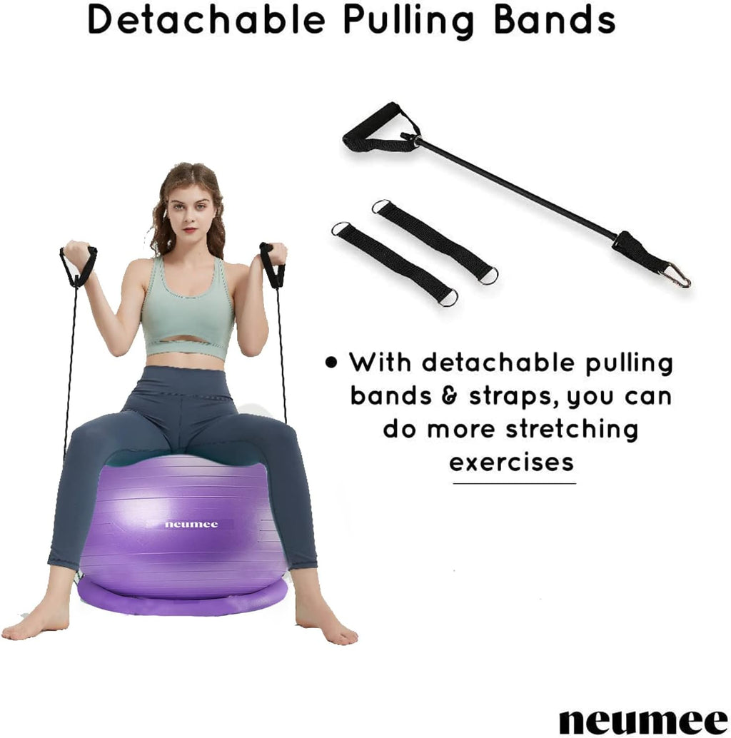 Yoga Ball Chair with Resistance Bands