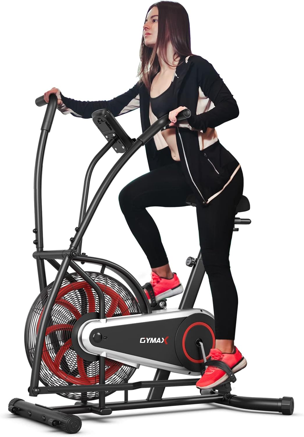 Air Resistance Fan Exercise Bike with LCD & Phone Holder