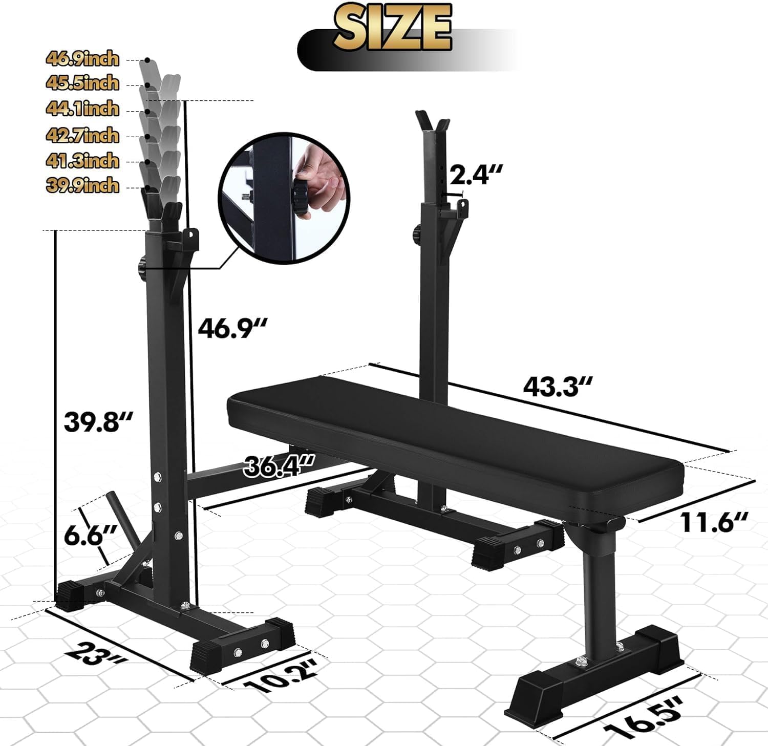 Olympic Weight Bench Press with Squat Rack