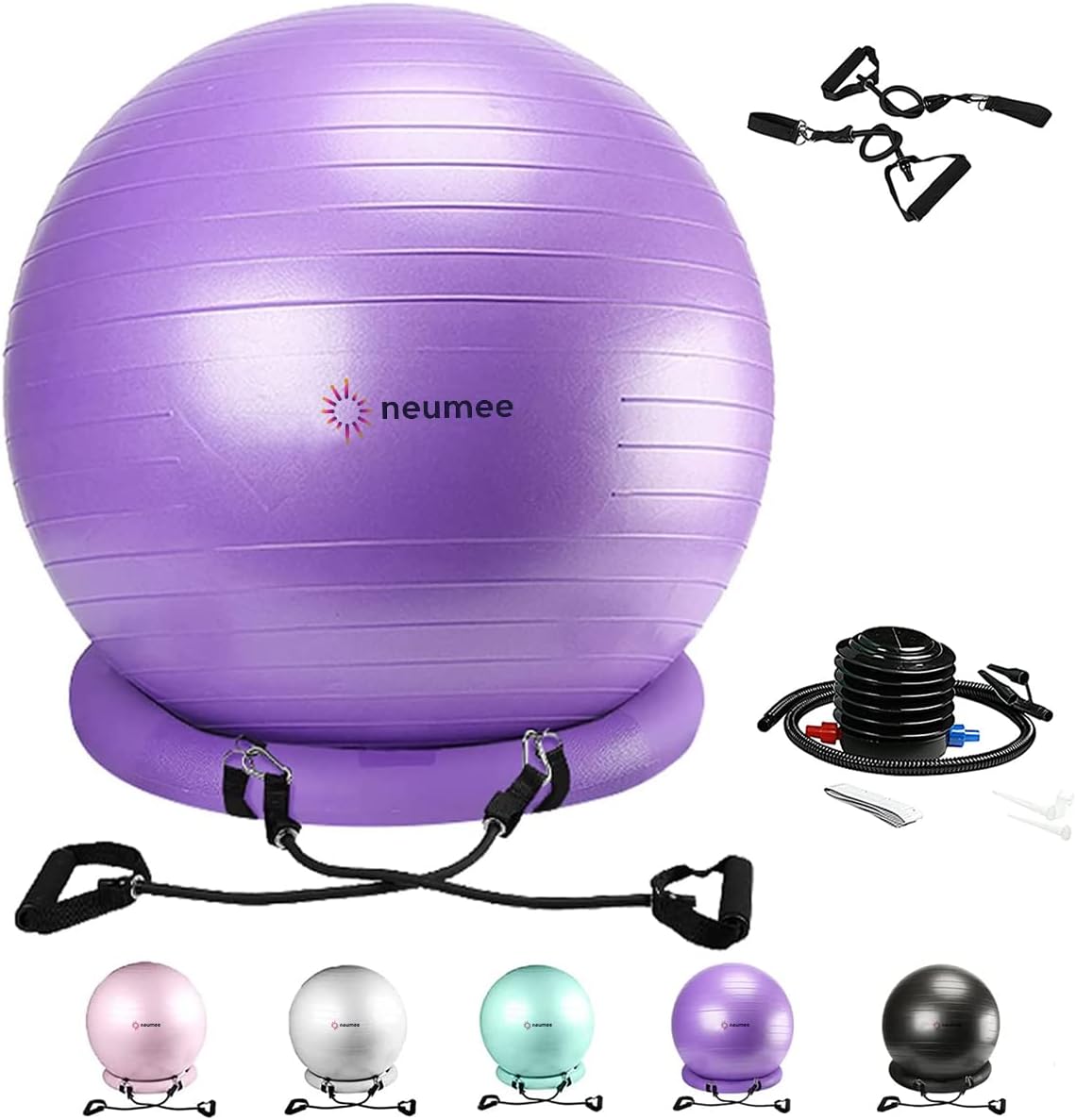 Yoga Ball Chair with Resistance Bands