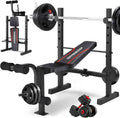 900LBS Foldable Weight Bench with Squat Rack