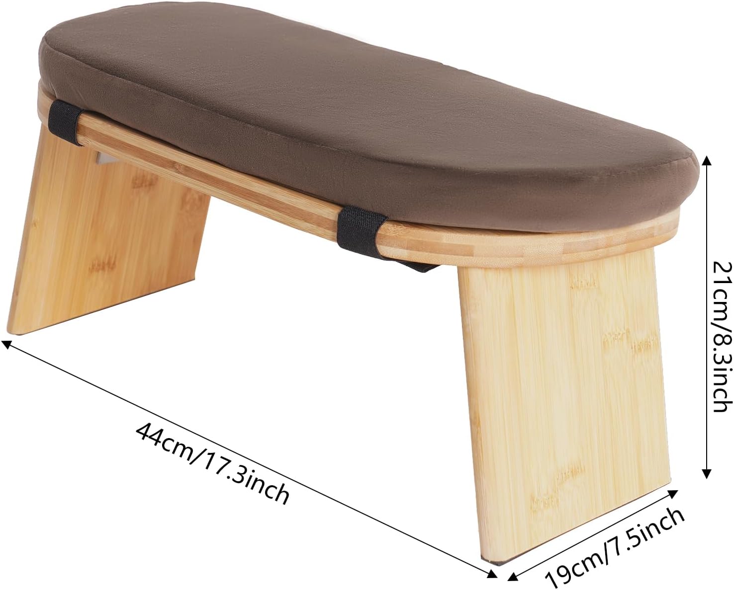 Foldable Bamboo Velvet Meditation Bench