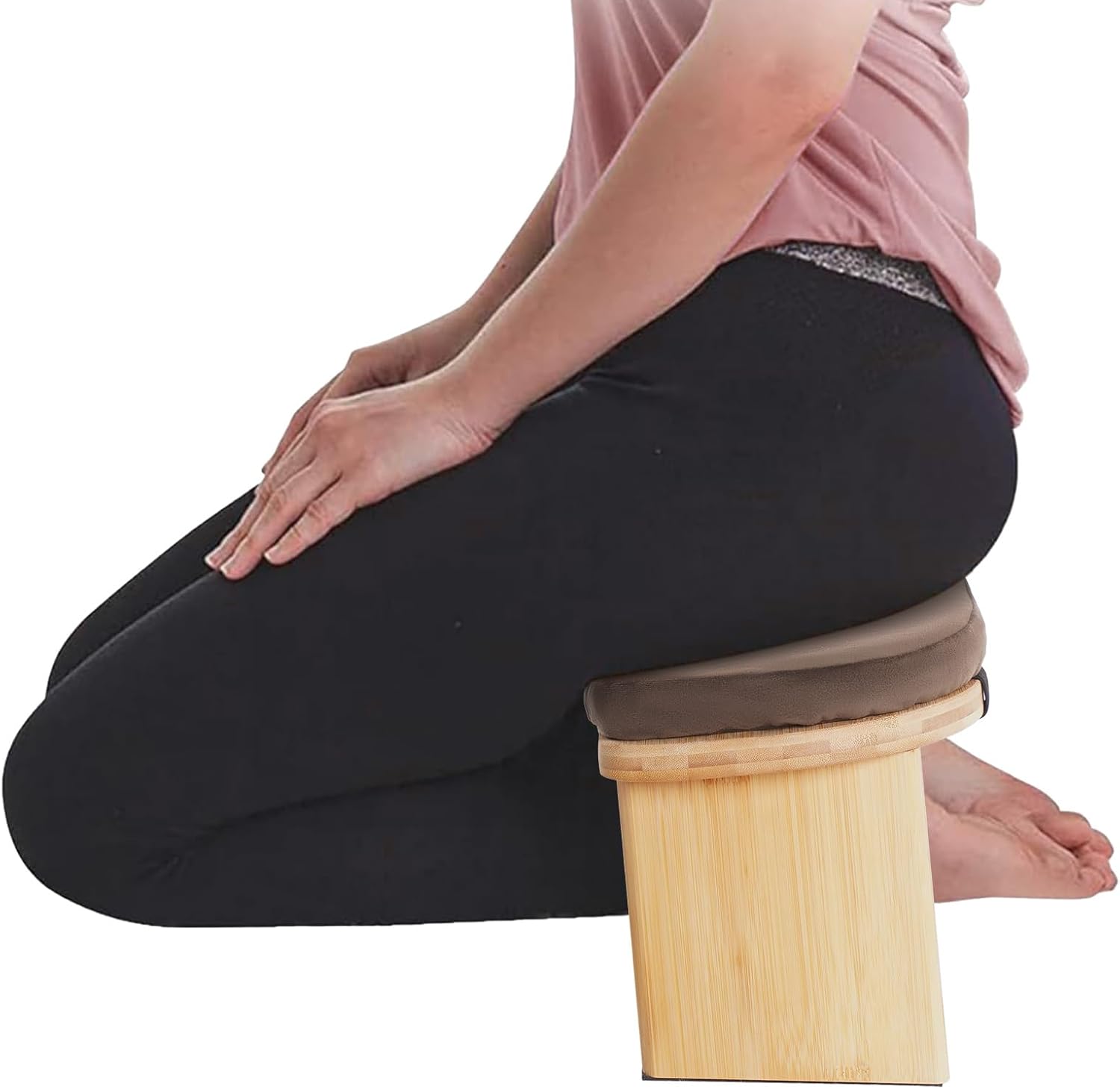 Foldable Bamboo Velvet Meditation Bench