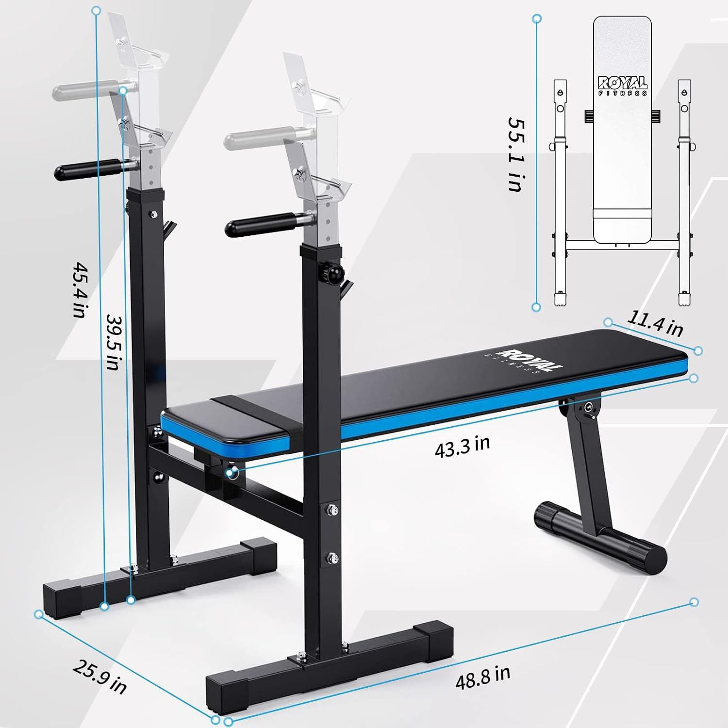 Adjustable Weight Bench with Barbell Rack