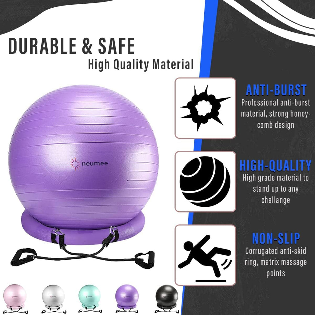 Yoga Ball Chair with Resistance Bands