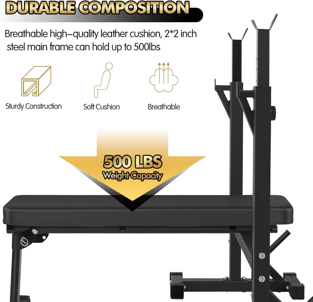 Olympic Weight Bench Press with Squat Rack