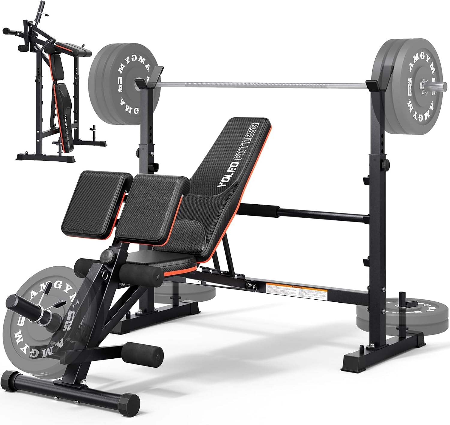 1870LBS Foldable Olympic Weight Bench with Roman Chair