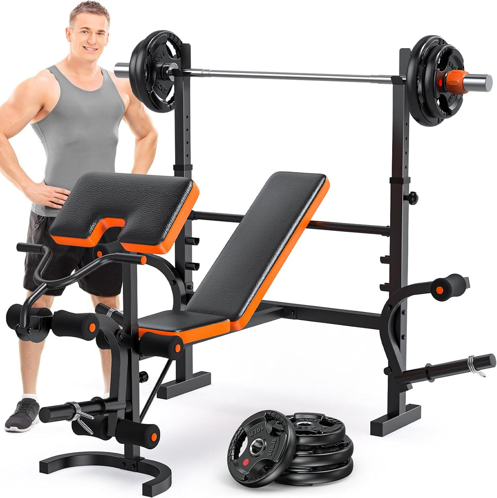 Olympic Weight Bench Press with Squat Rack