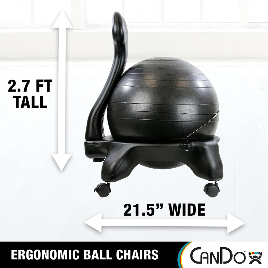 Black Inflatable Kids Exercise Ball Chair