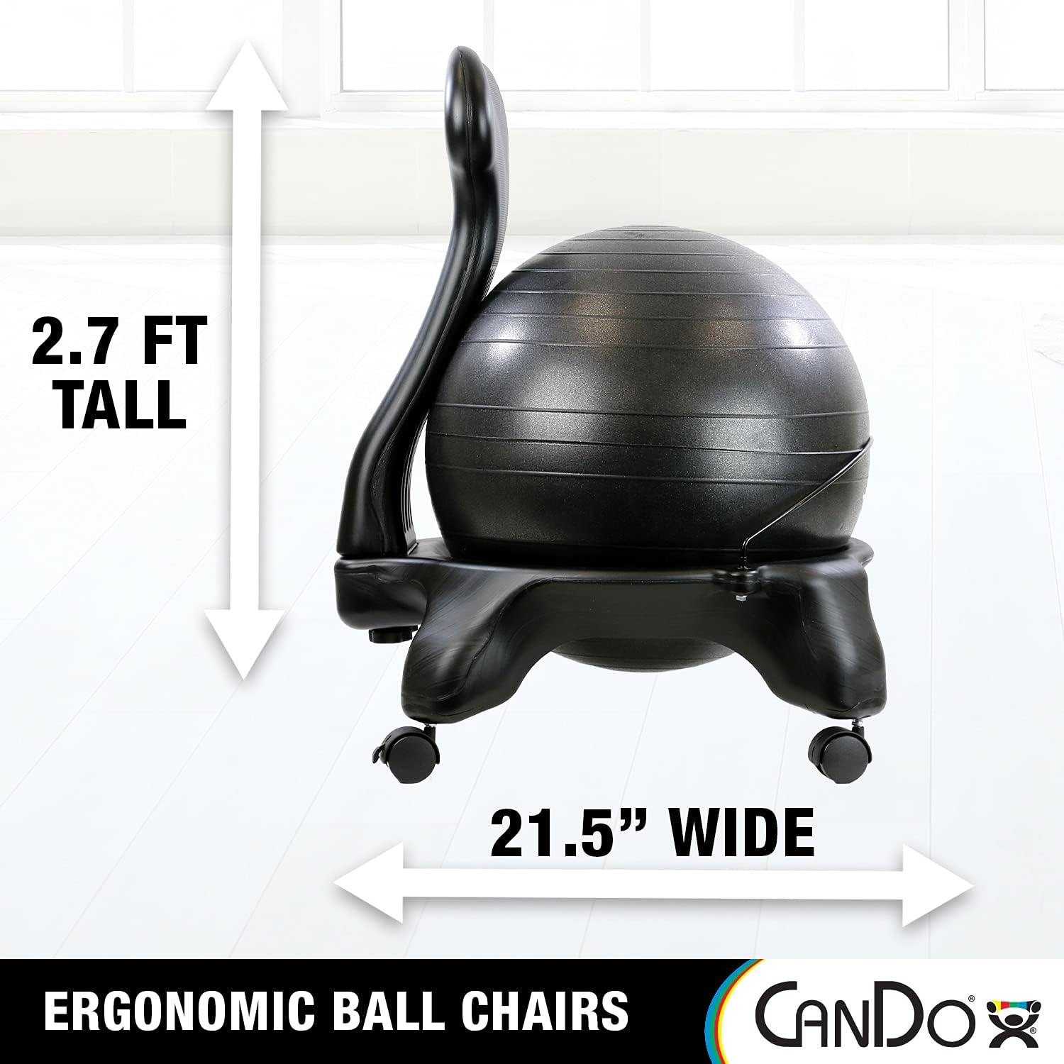 Black Inflatable Kids Exercise Ball Chair