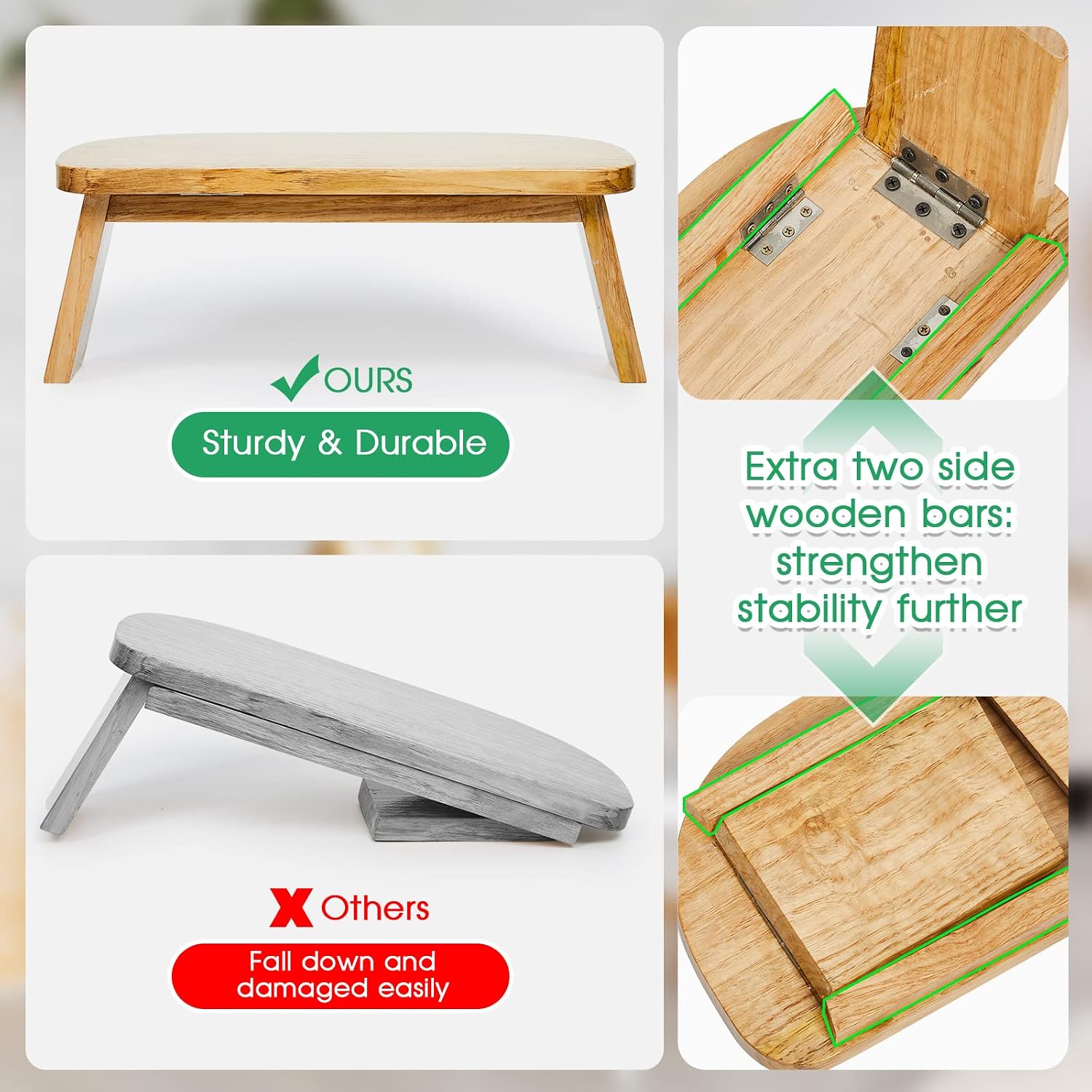 Foldable Cushioned Portable Meditation Bench