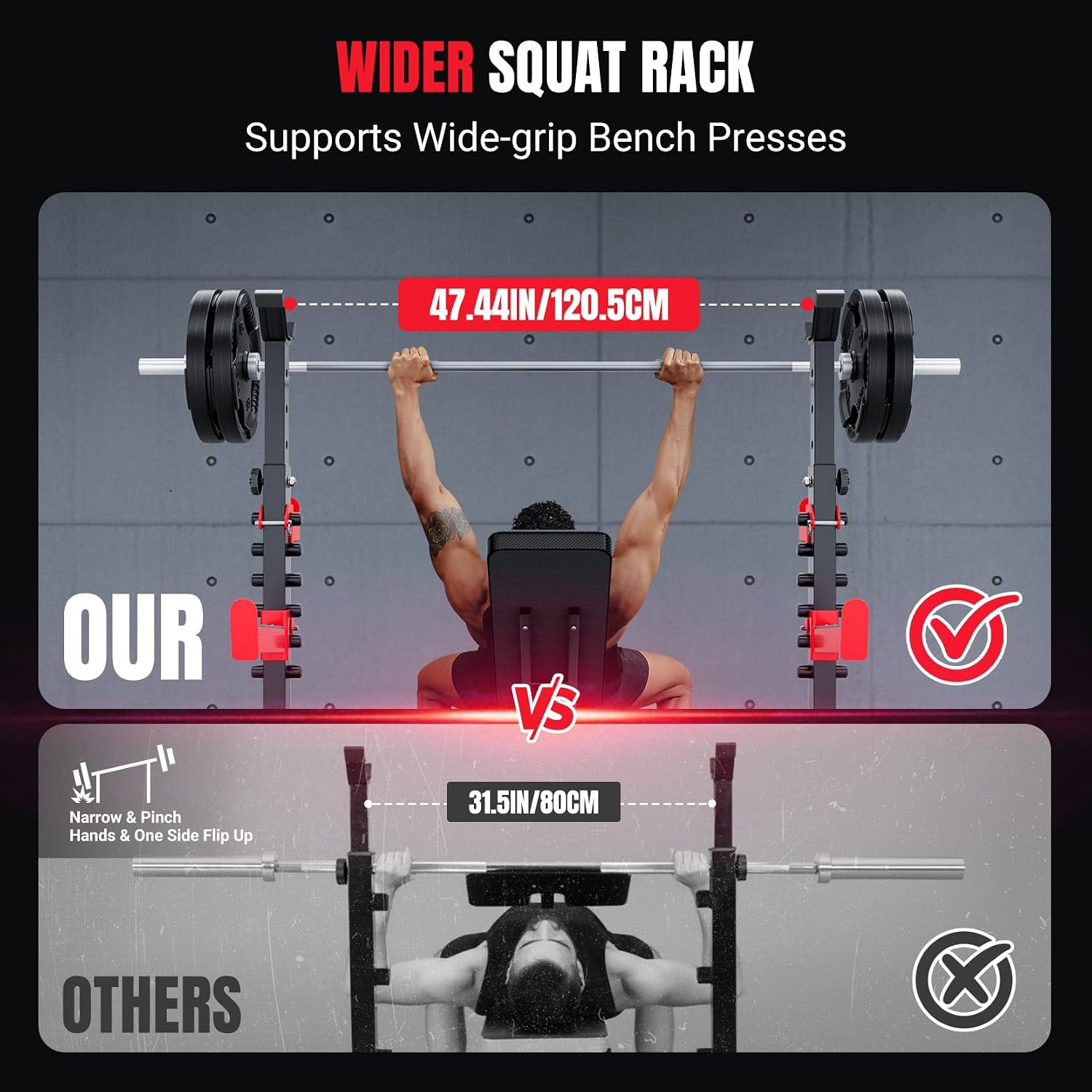 Adjustable Olympic Weight Bench with Squat Rack