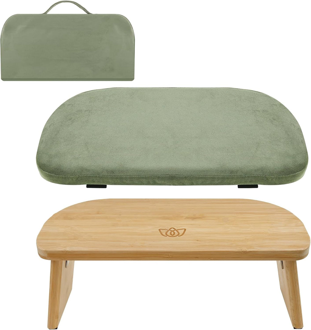 Green Bamboo Folding Meditation Bench