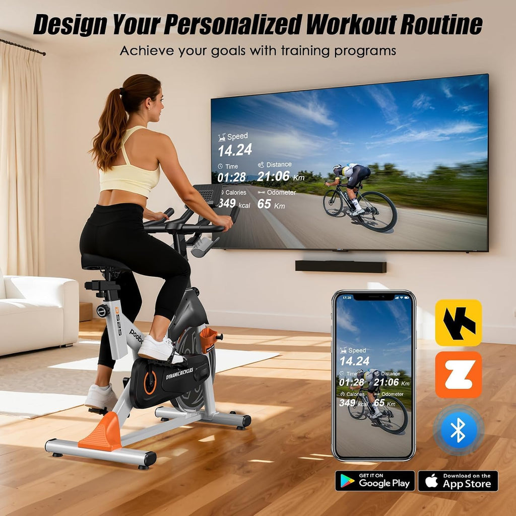 350LBS Magnetic Indoor Cycling Bike with Fitness App