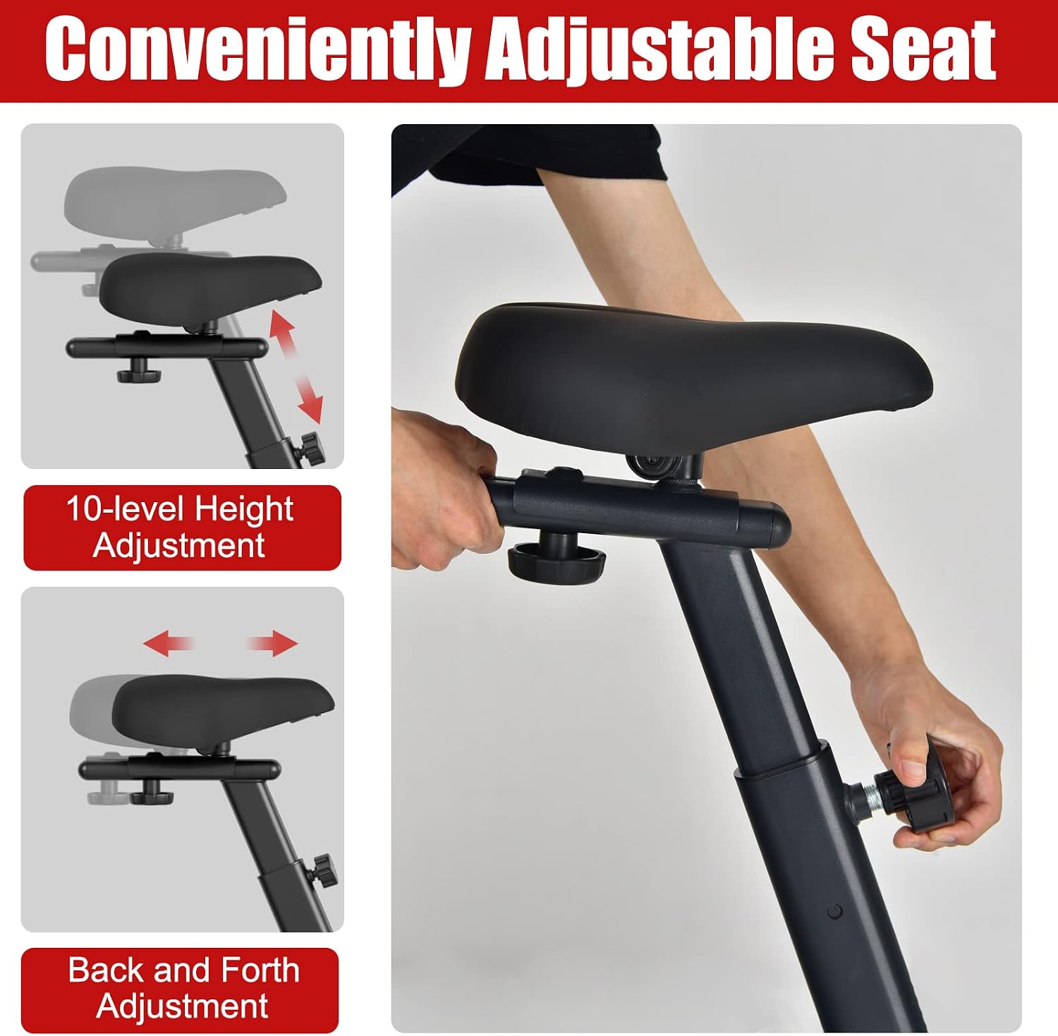 Air Resistance Fan Exercise Bike with LCD & Phone Holder