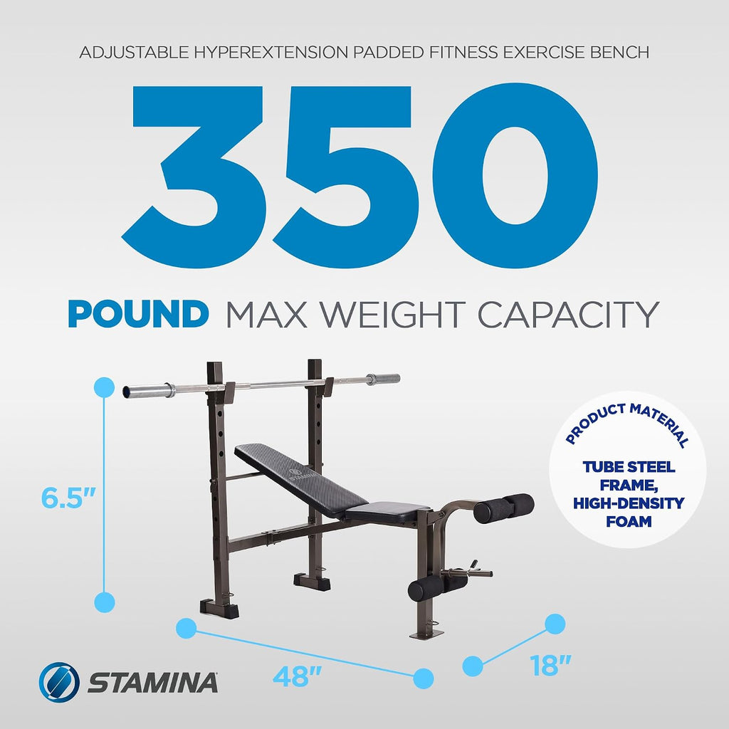 Black Weight Bench Barbell Rack Combo