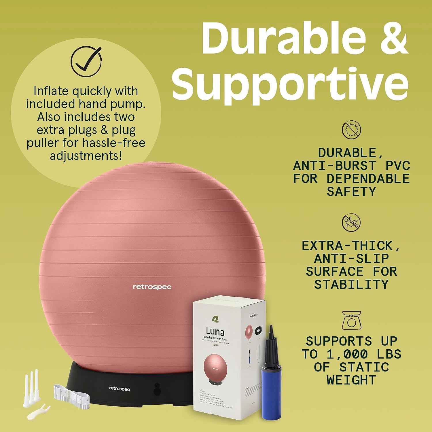 Luna Anti-Burst Yoga Stability Ball