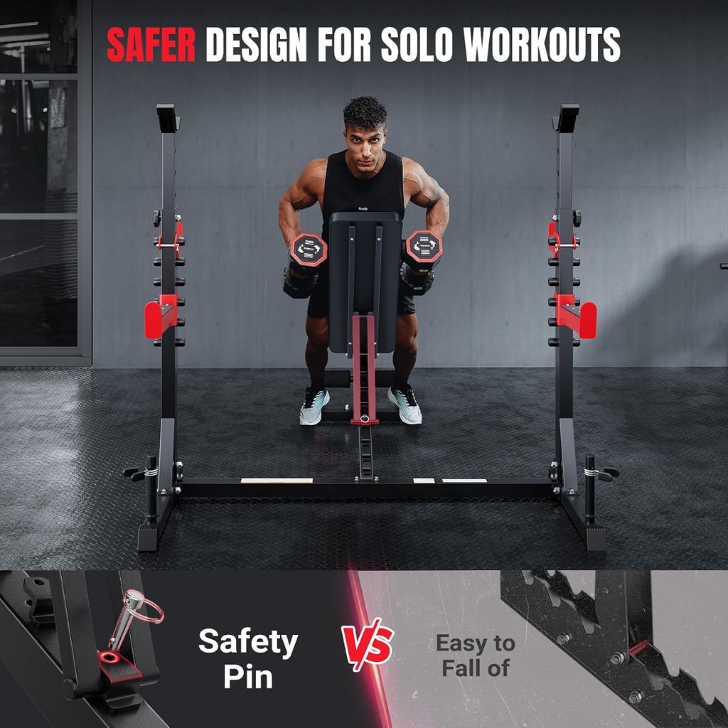 Adjustable Olympic Weight Bench with Squat Rack