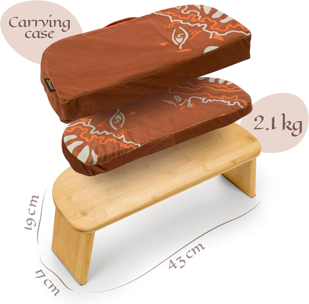 Brown Foldable Bamboo Meditation Bench