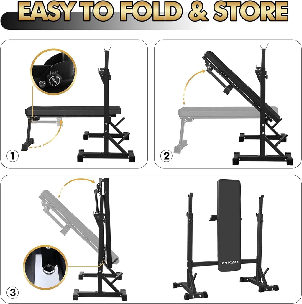 Olympic Weight Bench Press with Squat Rack