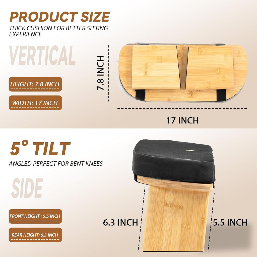 Black Bamboo Foldable Meditation Bench