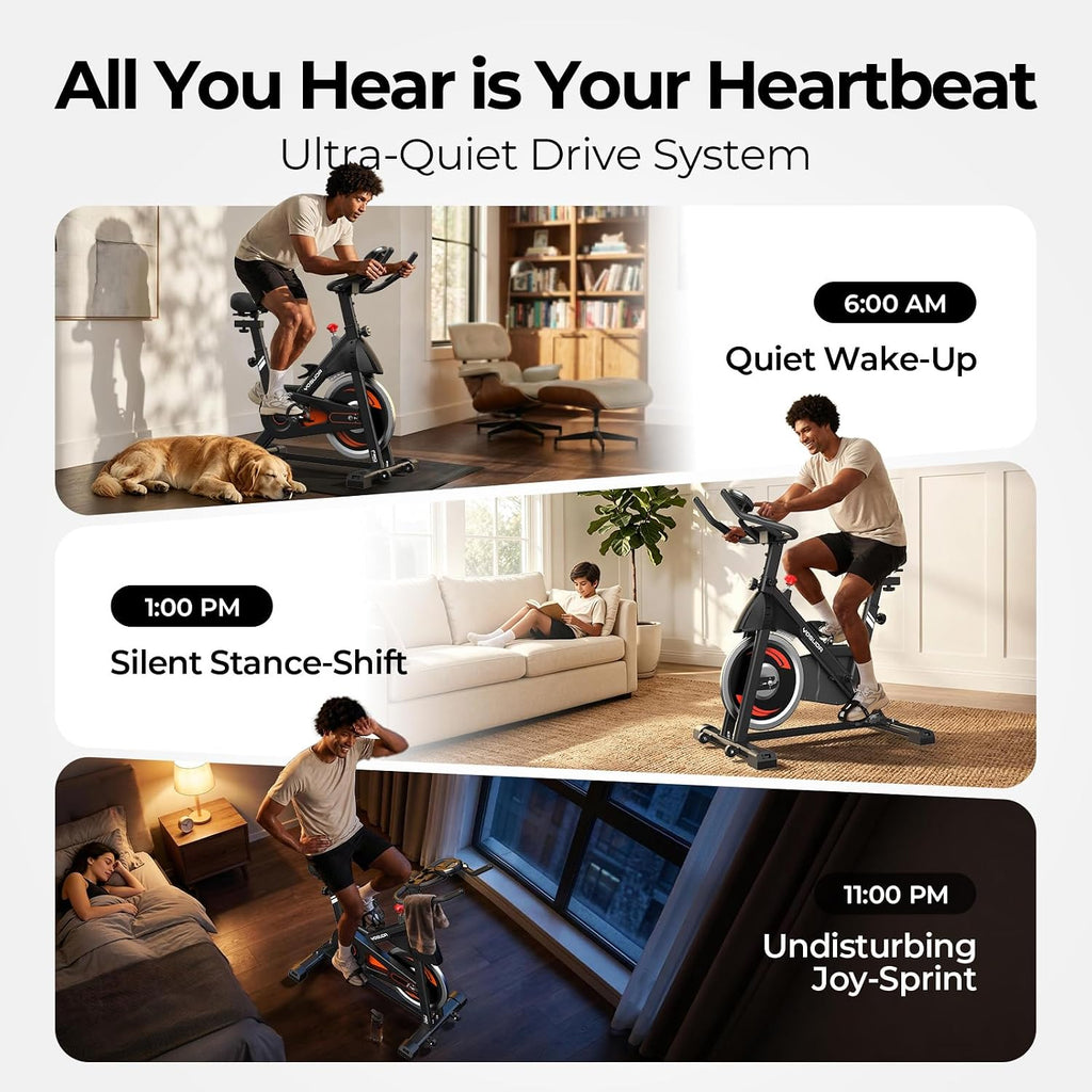 350LBS Magnetic Silent Belt Drive Stationary Bike