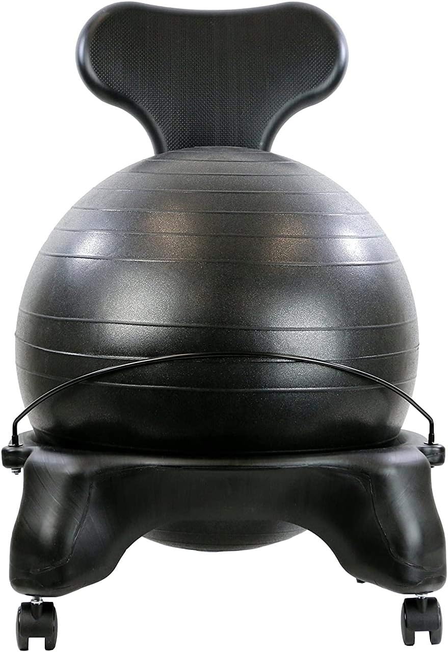 Black Inflatable Kids Exercise Ball Chair