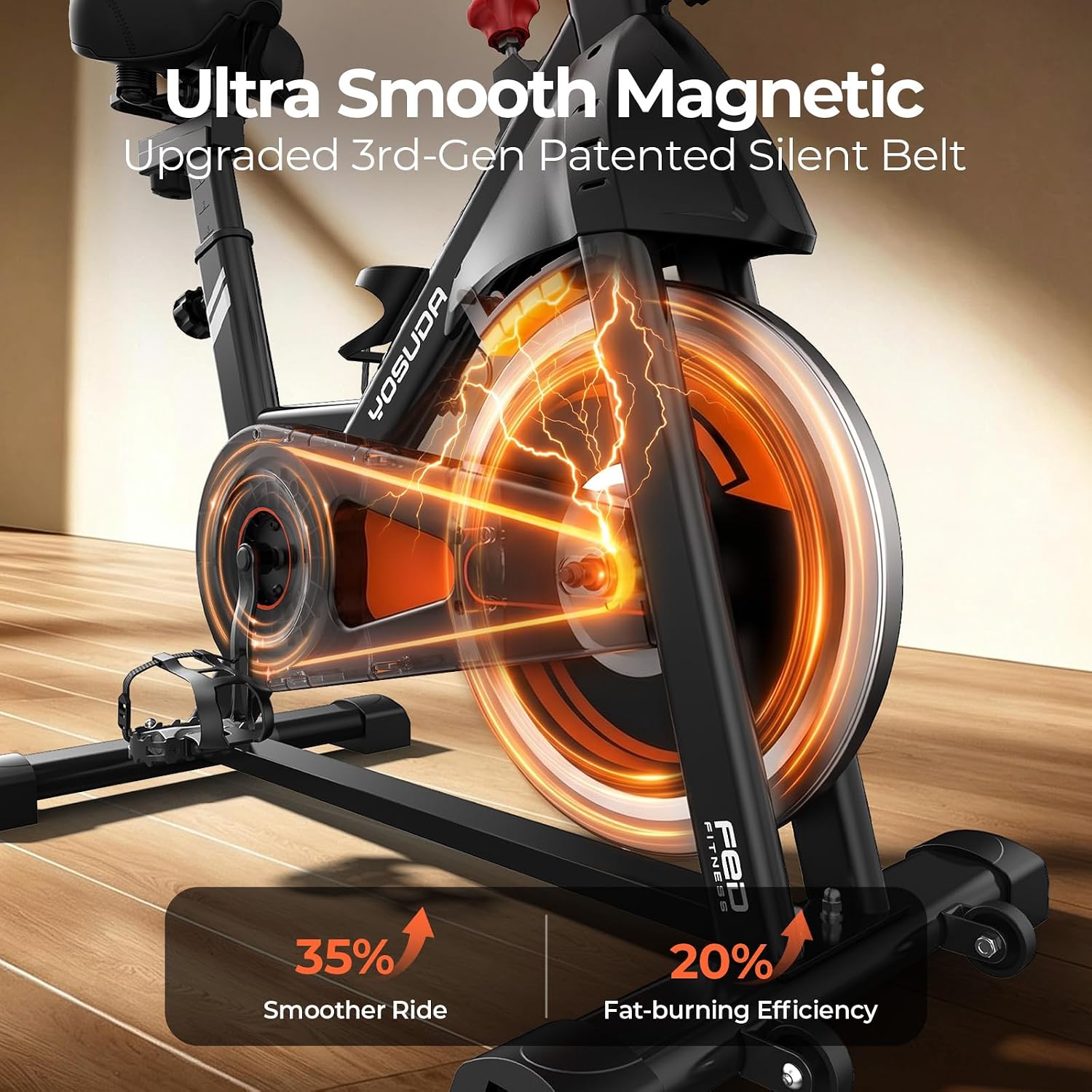 350LBS Magnetic Silent Belt Drive Stationary Bike