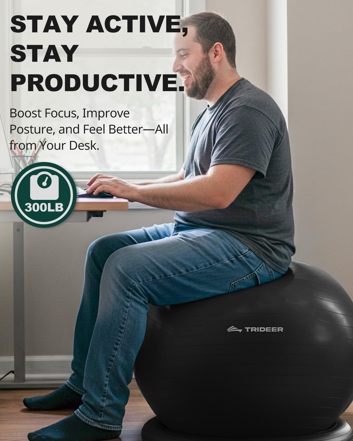 Exercise Ball Chair with Resistance Bands