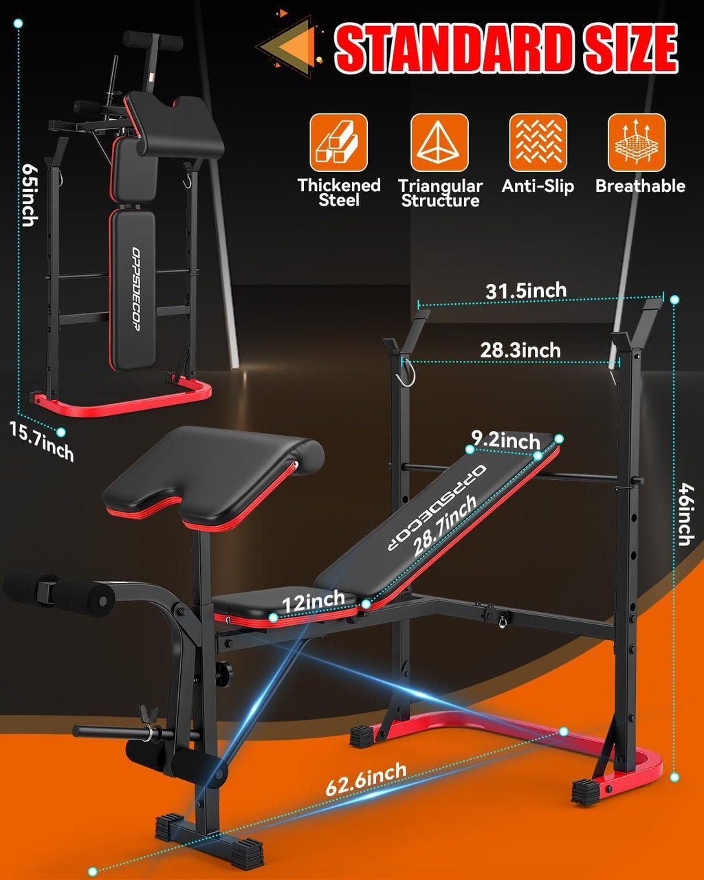 6-in-1 Foldable Adjustable Weight Bench