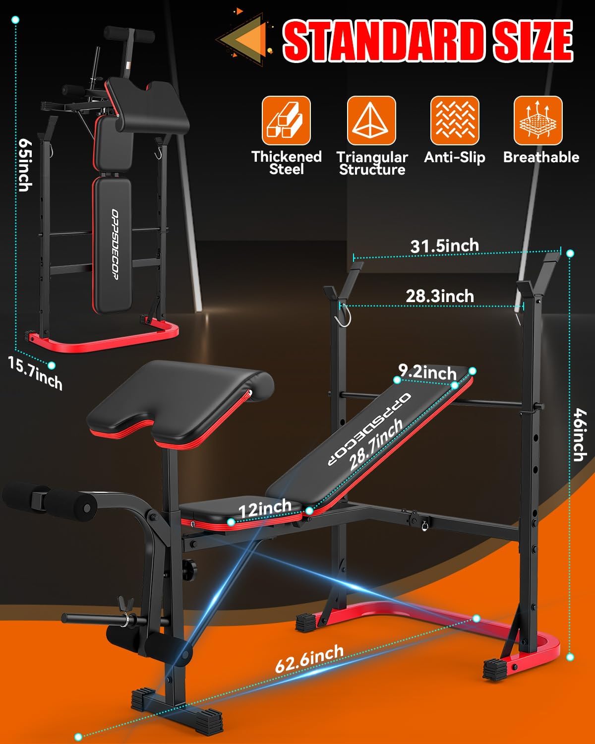6-in-1 Foldable Adjustable Weight Bench