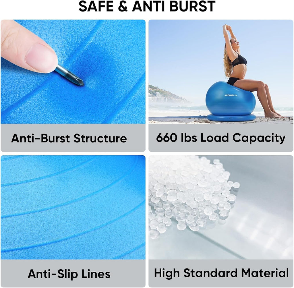 Blue Balance Yoga Ball Office Chair