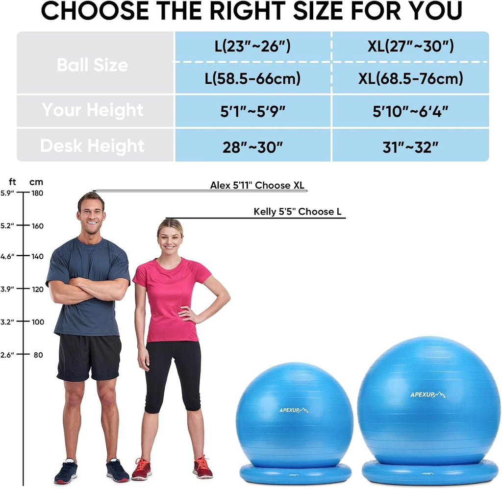 Blue Balance Yoga Ball Office Chair