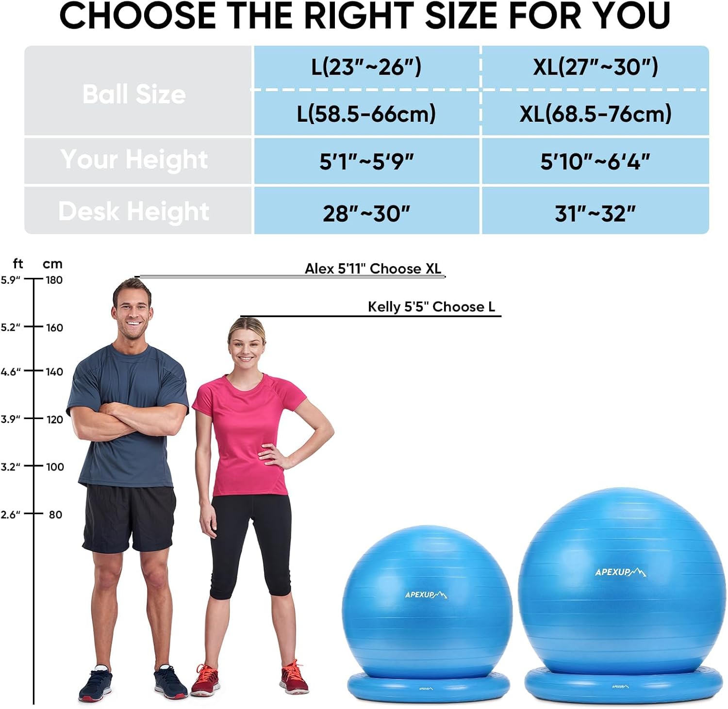 Blue Balance Yoga Ball Office Chair