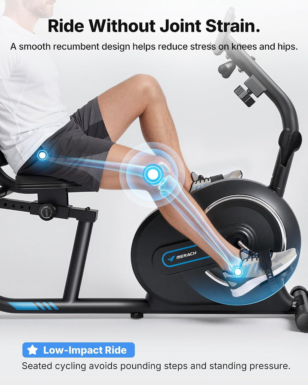 Bluetooth Magnetic Recumbent Exercise Bike for Seniors