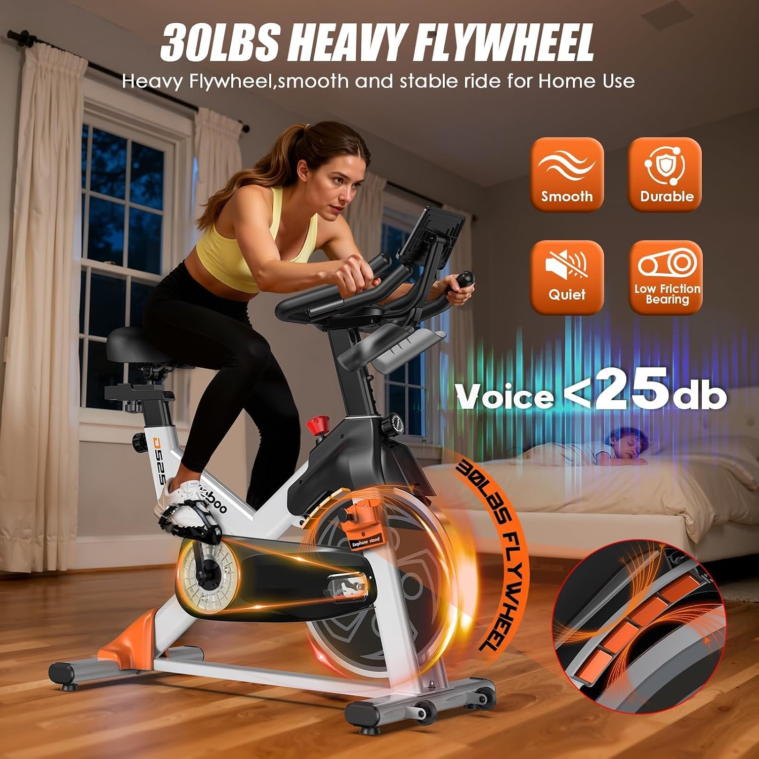 350LBS Magnetic Indoor Cycling Bike with Fitness App