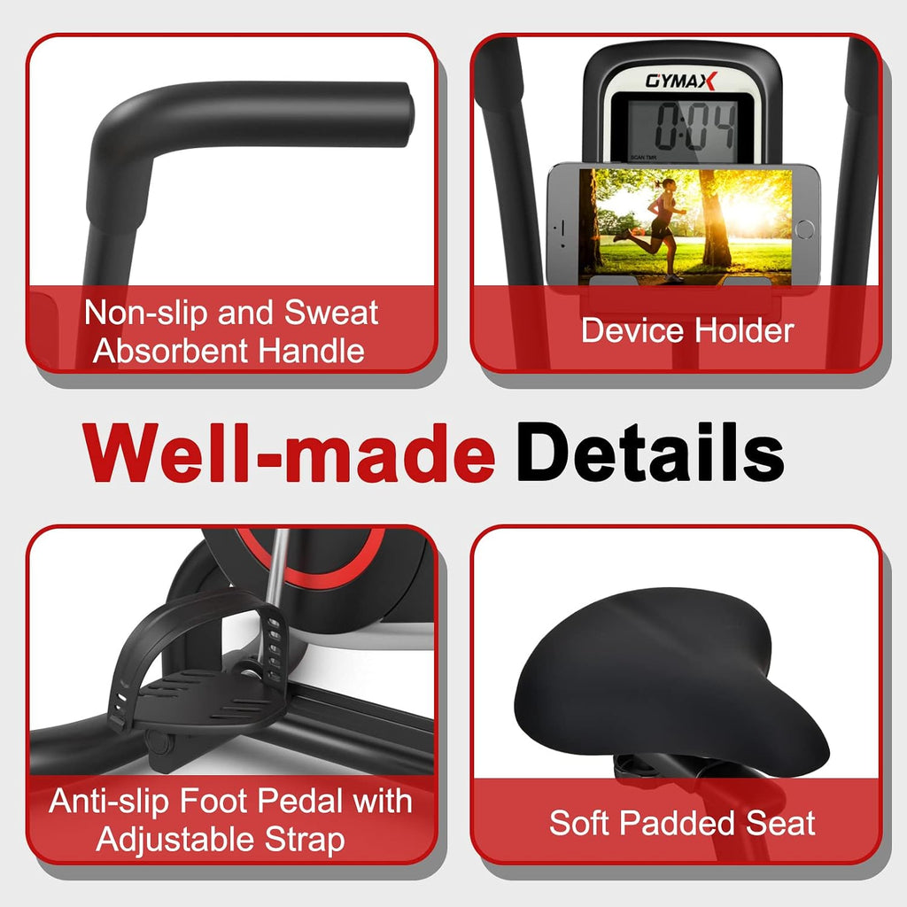 Air Resistance Fan Exercise Bike with LCD & Phone Holder