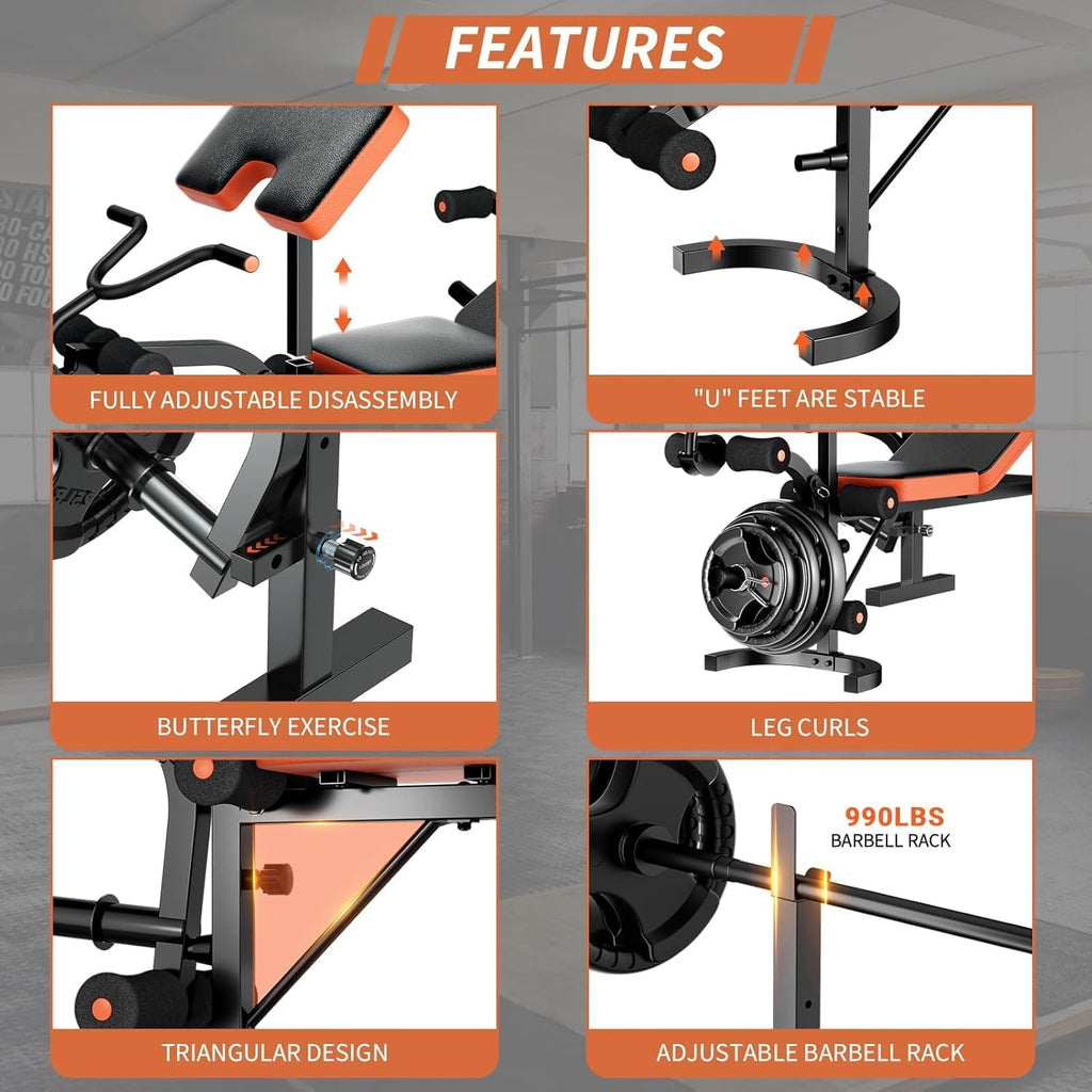 Olympic Weight Bench Press with Squat Rack