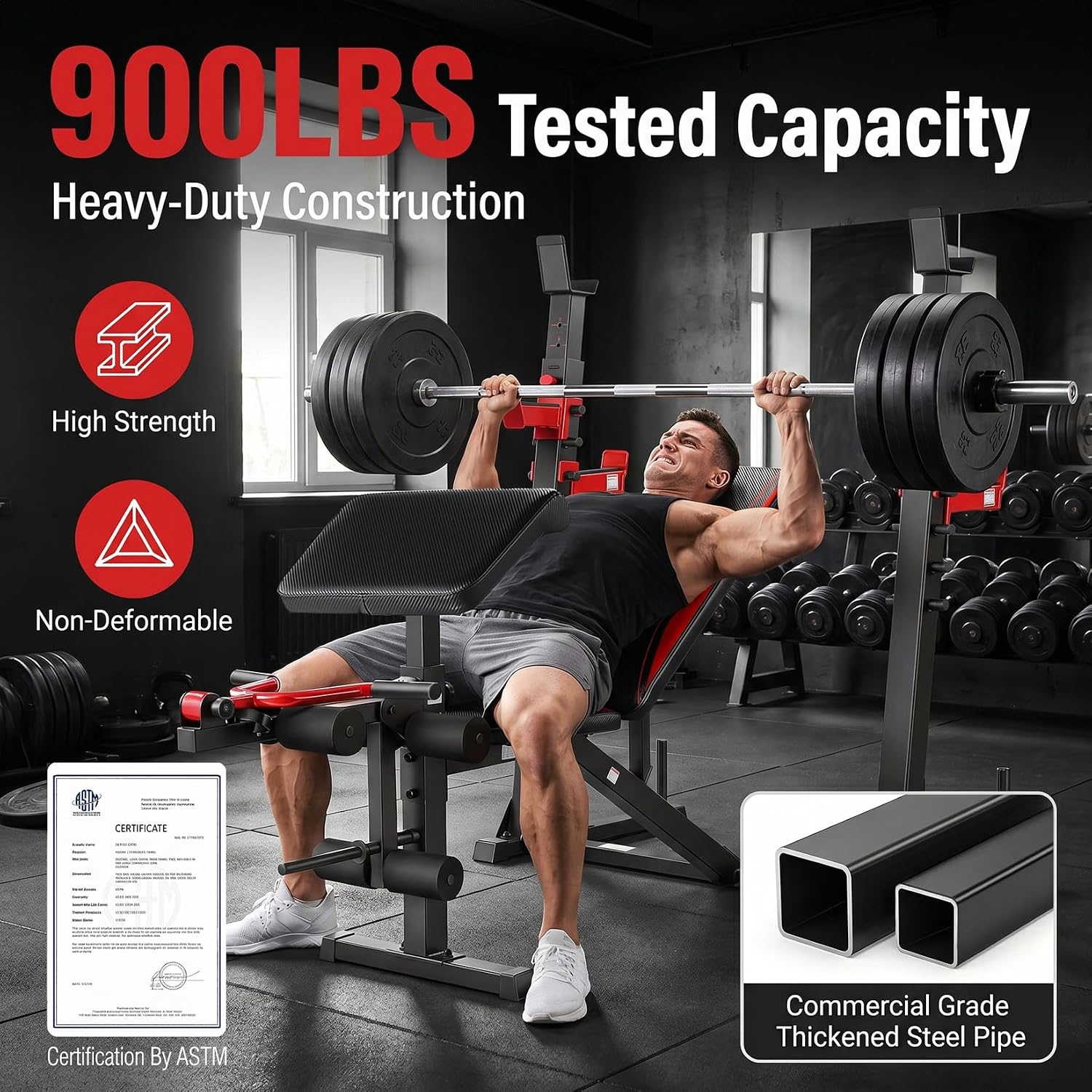900LBS Pro Multi-Function Weight Bench Set