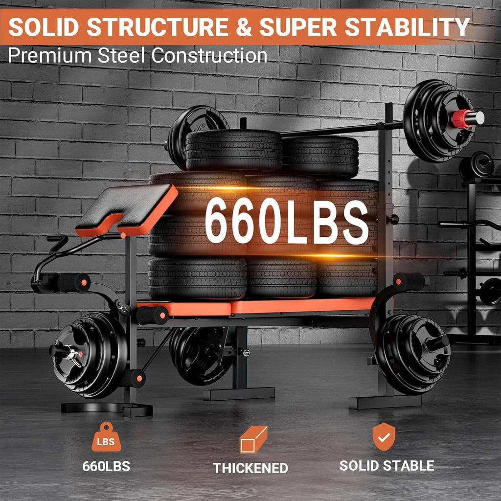 Olympic Weight Bench Press with Squat Rack