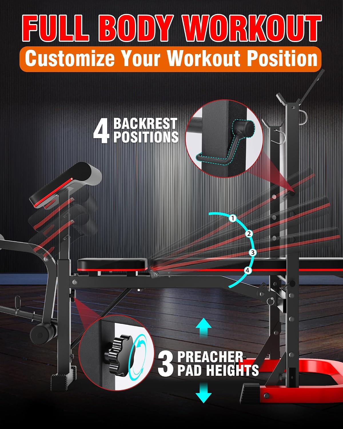 6-in-1 Foldable Adjustable Weight Bench