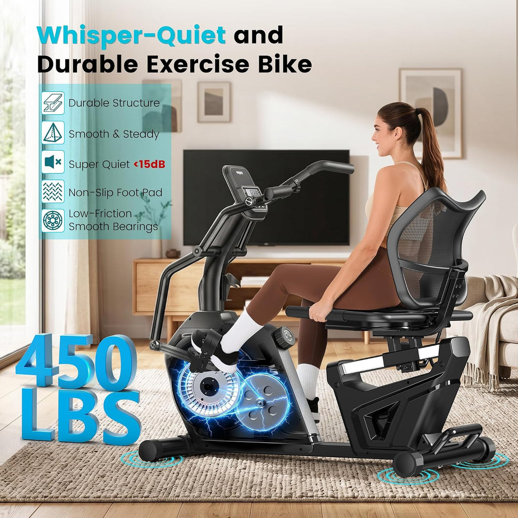 Bluetooth Magnetic Stationary Bike with Arm Exerciser