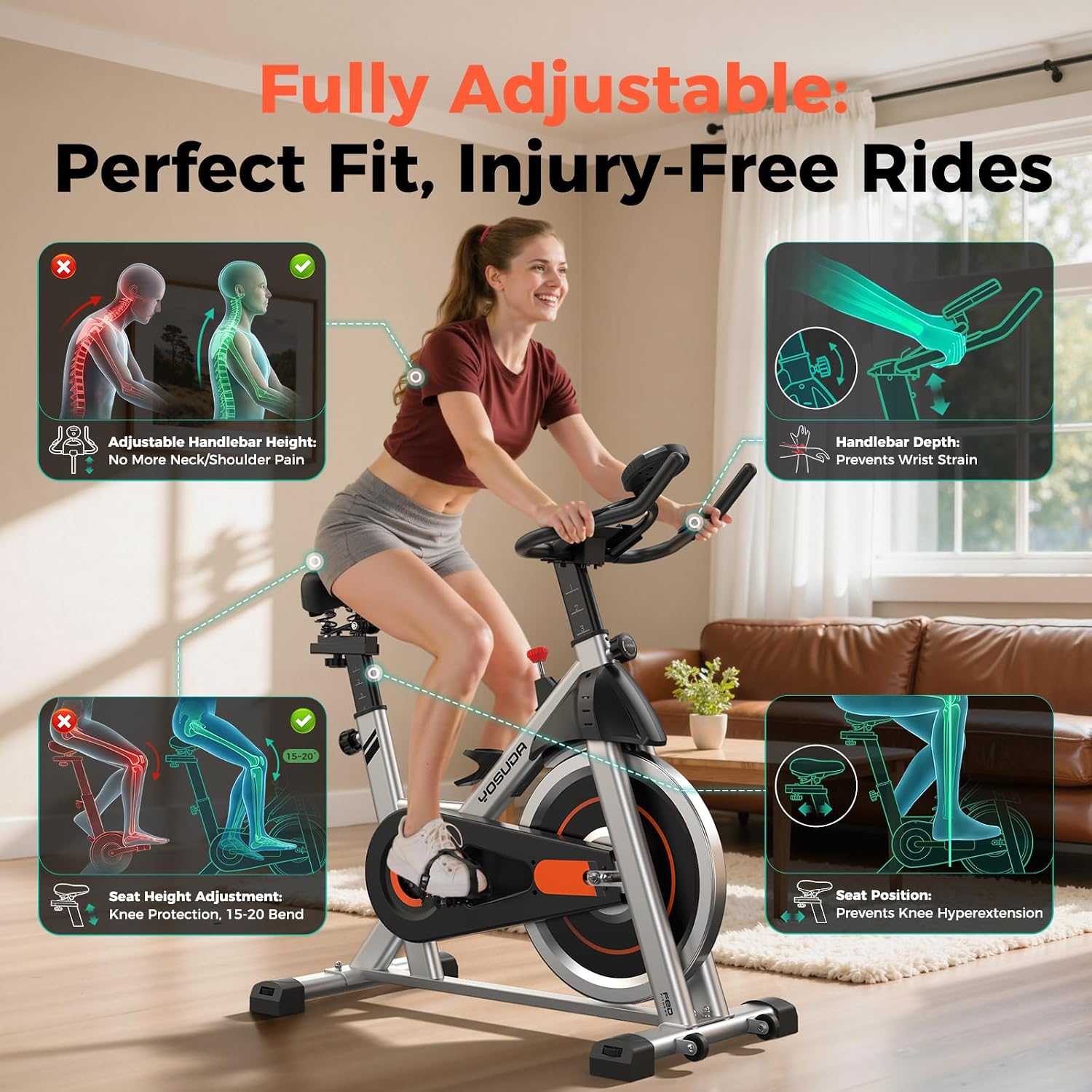 Magnetic Indoor Cycling Bike with Fitness App