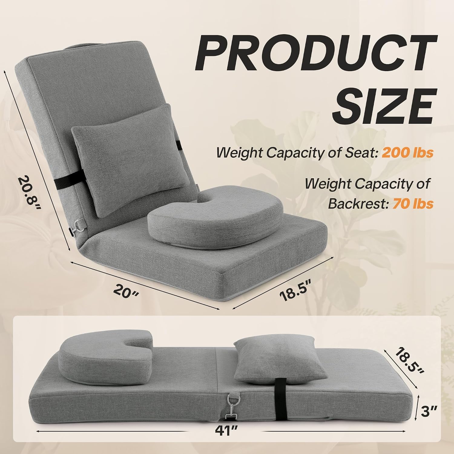 Adjustable Foldable Floor Meditation Chair