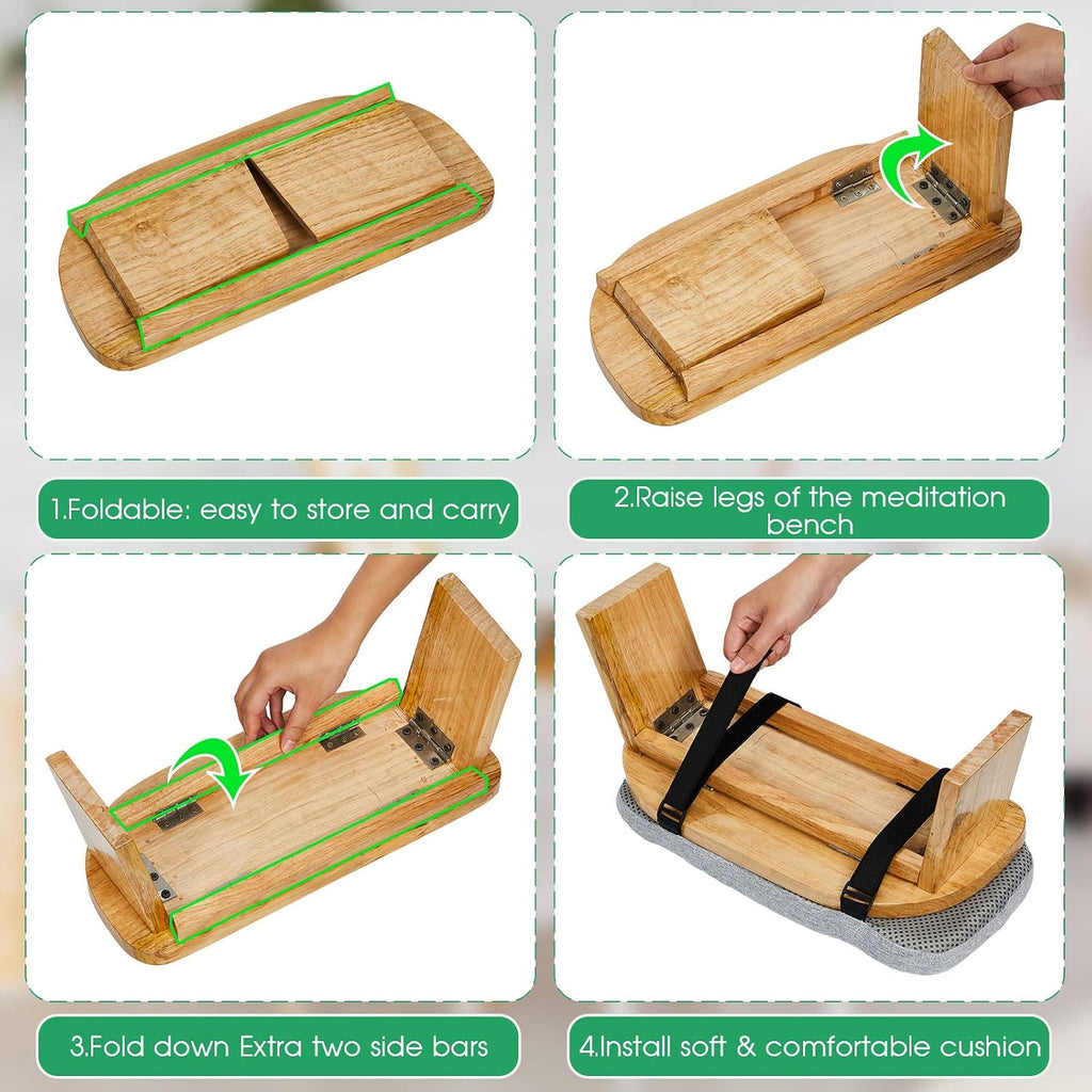 Foldable Cushioned Portable Meditation Bench