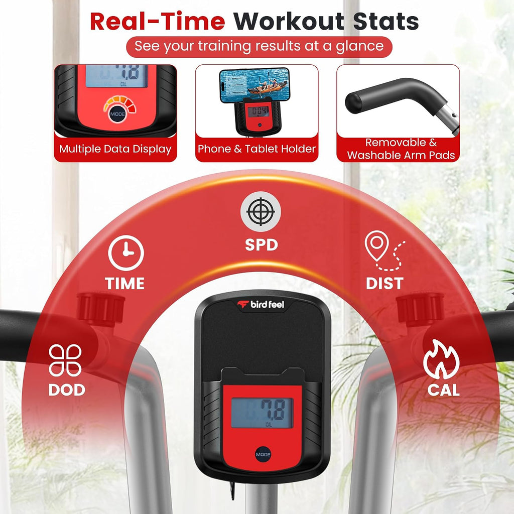 Foldable Exercise Bike with Elliptical Mode LCD Monitor