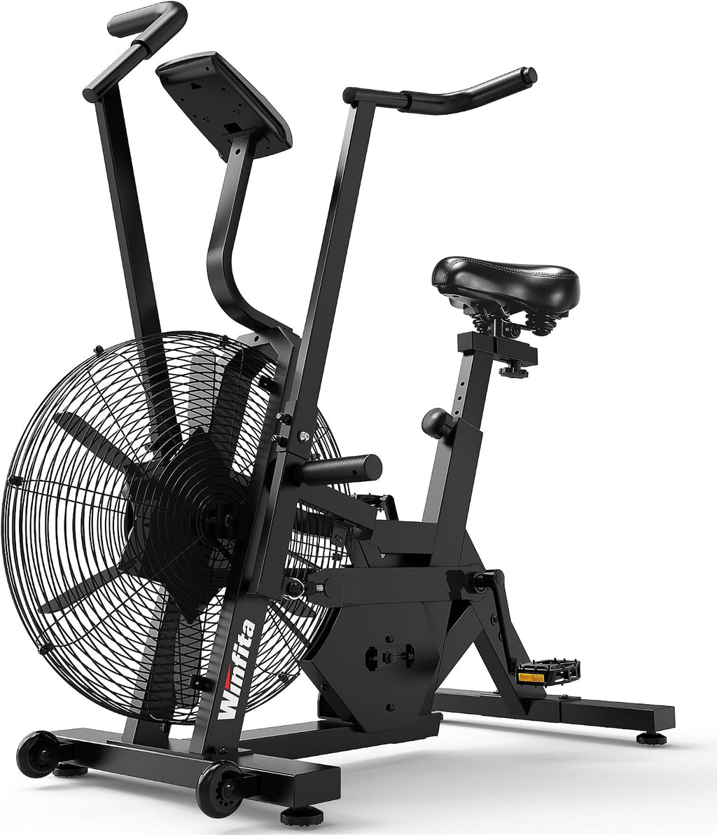 Air Resistance Dual Action Fan Exercise Bike with App